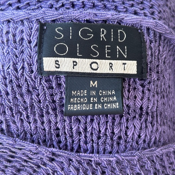 SIGRID OLSEN sM purple sweater set Tank/cardigan Easy care nylon bld Looks new - Picture 3 of 7